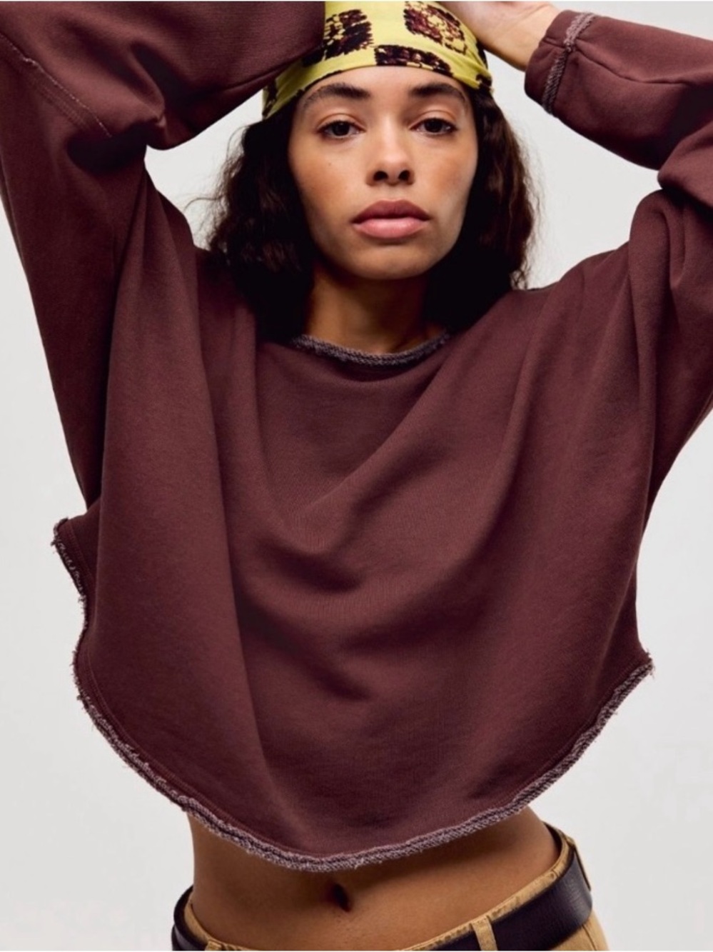 Free People We The Free To The East Pullover. NWT. Shaved chocolate